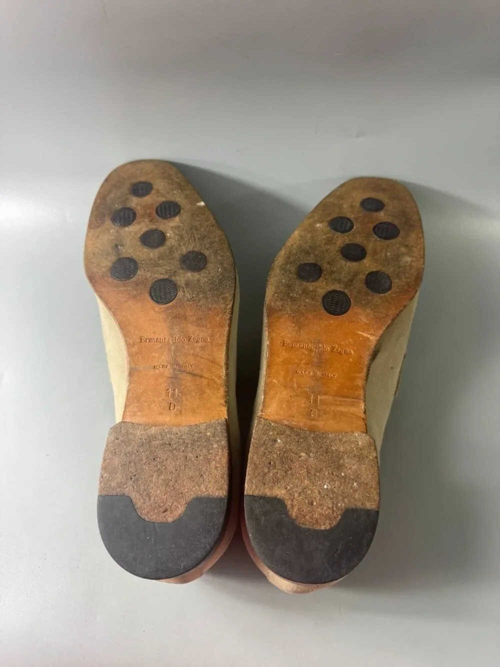 Authentic Ermenegildo Zegna L'Asola suede penny loafers, Size 11 D